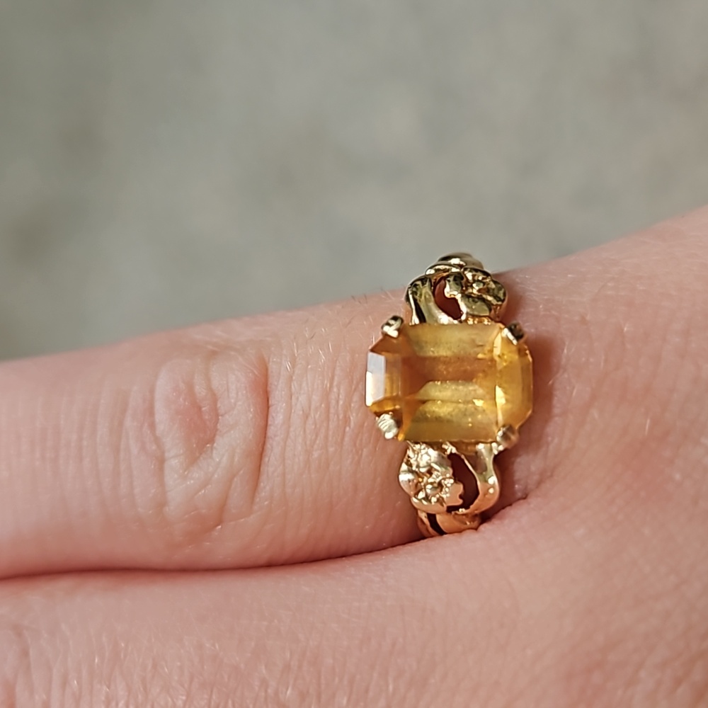 Topaz with gold plated ring size 6. Number In Second Picture Indicts 16k